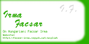 irma facsar business card